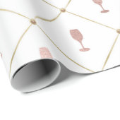 Rosé Gold and Gold French Wine themed Geschenkpapier (Rolleneckpunkt)