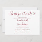 Rose Gold Änderung von Terminplänen aufgeschoben H Einladung (Vorderseite)