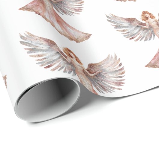 Rose Gold Angels Geschenkpapier (Rolleneckpunkt)