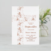 rose gold angels pattern cross Confirmation Folieneinladung (Stehend vorne)