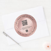 Rose Gold Animal Print Danke QR Code Runder Aufkleber (Umschlag)