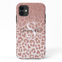 Rose Gold Animal Print Glitterie Gradient
