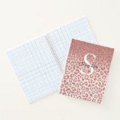 Rose Gold Animal Print Glittery Gradient Notebook Notizblock (Innenseite)