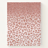 Rose Gold Animal Print Glittery Gradient Notebook Notizblock (Rückseite)