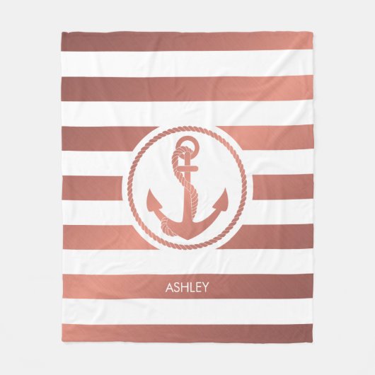 Rose Gold Anker Fleecedecke (Vorderseite)