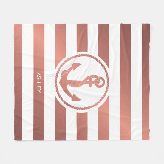 Rose Gold Anker Fleecedecke (Vorderseite (Horizontal))