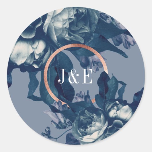 Rose Gold Antique Bouquet Wedding Runder Aufkleber (Vorderseite)