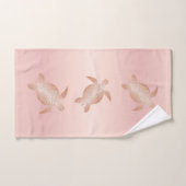 Rose Gold Apricot Blush Turtles Küste Badhandtuch Set (Handtuch)