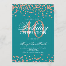 Rose Gold Aquamarin 40. Geburtstag Glitzer Confett