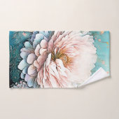 Rose Gold Aquamarin Bloom Art Badhandtuch Set (Handtuch)