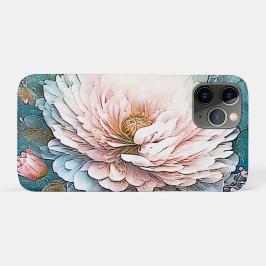 Rose Gold Aquamarin Bloom Art Case-Mate iPhone Hülle (Rückseite (Horizontal))