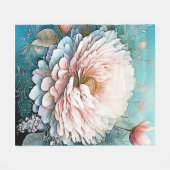 Rose Gold Aquamarin Bloom Art Fleecedecke (Vorderseite (Horizontal))