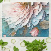 Rose Gold Aquamarin Bloom Art Geschirrtuch (Gefaltet)