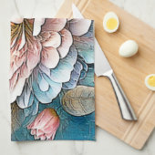 Rose Gold Aquamarin Bloom Art Geschirrtuch (Viertel Falte)