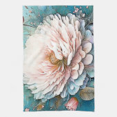 Rose Gold Aquamarin Bloom Art Geschirrtuch (Vertikal)