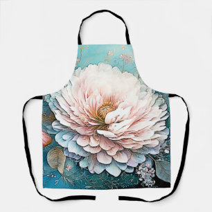 Rose Gold Aquamarin Bloom Art Schürze