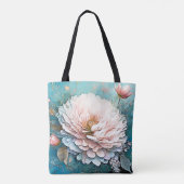 Rose Gold Aquamarin Bloom Art Tasche (Rückseite)