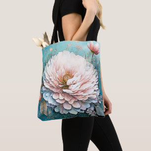 Rose Gold Aquamarin Bloom Art Tasche