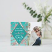 Rose Gold Aquamariner grüner Marmor Diamant Rett D Ankündigungspostkarte (Stehend Vorderseite)