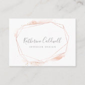 Rose Gold Aquarell Geometrische Visitenkarte (Vorderseite)