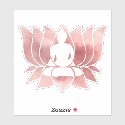 Rose Gold Aquarell Textur Buddha Meditation Zen Aufkleber (Blatt)