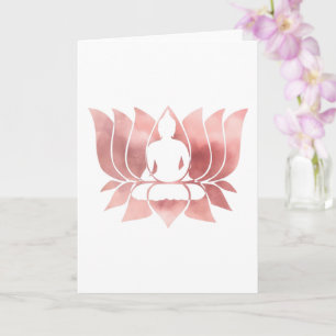 Rose Gold Aquarell Textur Buddha Meditation Zen Karte