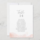 Rose Gold Aquarell Tischnummer Sitzplan (Vorderseite)