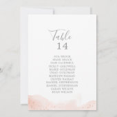 Rose Gold Aquarell Tischnummer Sitzplan (Rückseite)