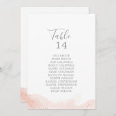Rose Gold Aquarell Tischnummer Sitzplan (Vorne/Hinten)
