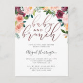 Rose Gold Aquarellbrunch Babydusche Einladungspostkarte (Vorderseite)