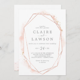 Rose Gold Aquarellfarbe Geometrisch alles in einer Einladung
