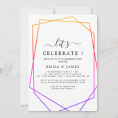 Rose Gold Aquarellfarbe Geometrisch Feiern Einladung (Vorderseite)