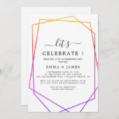 Rose Gold Aquarellfarbe Geometrisch Feiern Einladung (Vorne/Hinten)