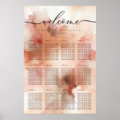 Rose Gold Aquarellfarbe Rosa Hochzeitsstimmung Tis Poster (Vorne)