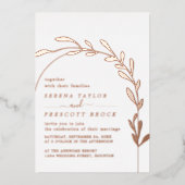 Rose Gold Arch Wedding Real Foil Einladung (Vorderseite)