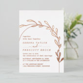 Rose Gold Arch Wedding Real Foil Einladung (Stehend vorne)