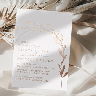 Rose Gold Arch Wedding Real Foil Einladung