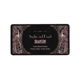 Rose Gold Art Deco Adressaufkleber