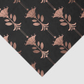 Rose Gold Art Deco Blume auf Black Decoupage Seidenpapier (Detail)