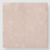 Rose Gold Art Deco Blush Steinuntersetzer (Vorderseite)