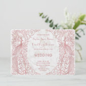 Rose Gold Art Déco Einladung (Stehend Vorderseite)