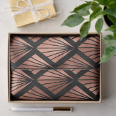 Rose Gold Art Deco Fans auf der Black Decoupage Seidenpapier (Geschenk)