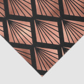 Rose Gold Art Deco Fans auf der Black Decoupage Seidenpapier (Detail)