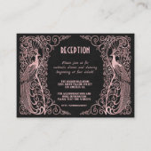Rose Gold Art Deco Frieden Schwarzer Empfang Begleitkarte (Vorderseite)