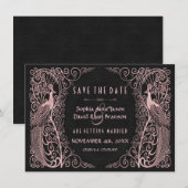 Rose Gold Art Deco Friedenssicherungen Save the Da Date (Vorne/Hinten)