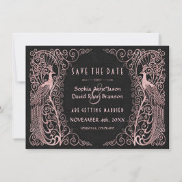 Rose Gold Art Deco Friedenssicherungen Save the Da Date