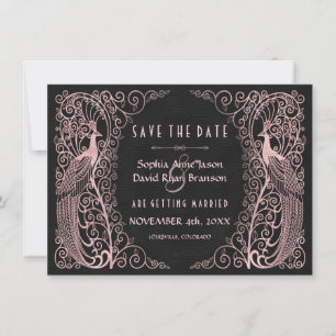 Rose Gold Art Deco Friedenssicherungen Save the Da Date