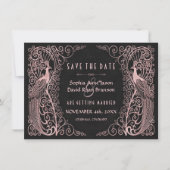 Rose Gold Art Deco Friedenssicherungen Save the Da Save The Date (Vorderseite)