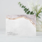 Rose Gold Art Deco Moderne Visitenkarte Dankeskarte (Stehend Vorderseite)