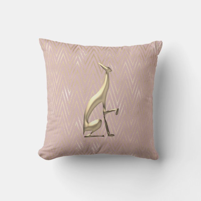 Rose Gold Art Deco Pink Decorative Pillow Kissen (Vorderseite)